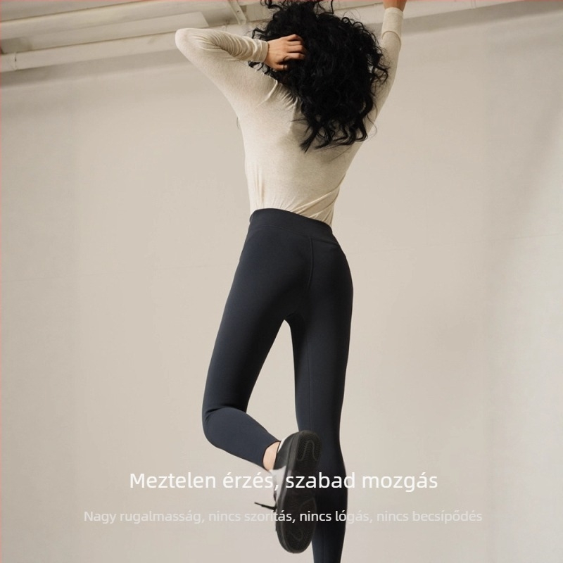 Albas kasmír leggings nőknek, őszi-téli, vastagított és bélelt, meleg jóga nadrág, magas derekú, karcsúsító hatás, 9/10 hossz