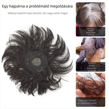 Női hajtopper, rövid göndör stílus, volumentartó darab, magas hőálló rostból, mechanizmusos rögzítés