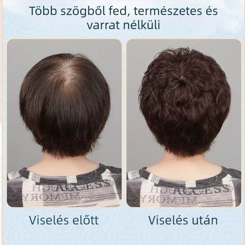 Női hajtopper, rövid göndör stílus, volumentartó darab, magas hőálló rostból, mechanizmusos rögzítés