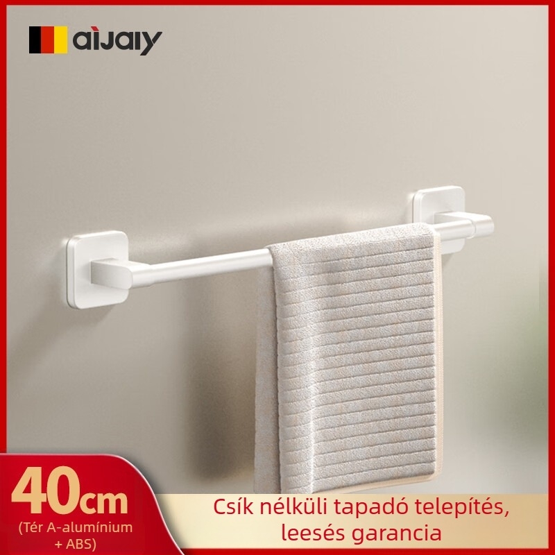 Space alumínium törölközőtartó, fúrás nélküli, falra szerelhető, 15 kg teherbírás, felület: műanyag spray