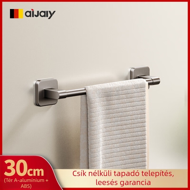 Space alumínium törölközőtartó, fúrás nélküli, falra szerelhető, 15 kg teherbírás, felület: műanyag spray