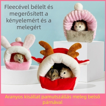 Hamsterfészek poliészterből, meleg pamut belsővel, téli használatra