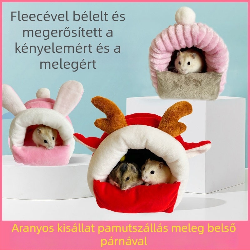 Hamsterfészek poliészterből, meleg pamut belsővel, téli használatra