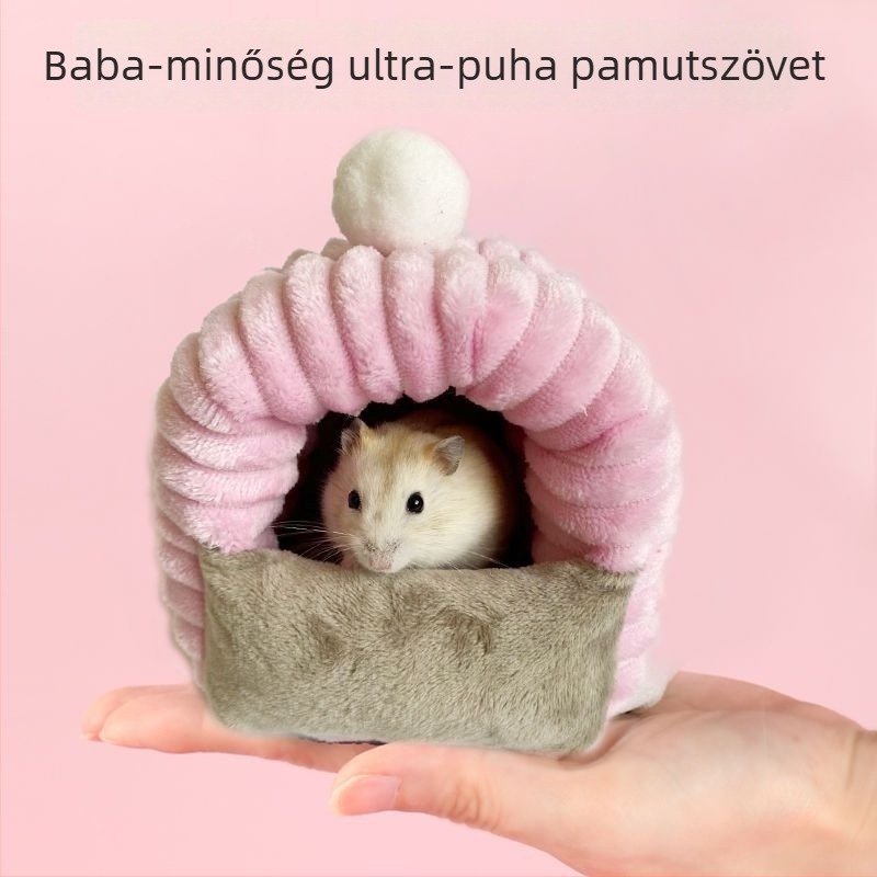 Hamsterfészek poliészterből, meleg pamut belsővel, téli használatra