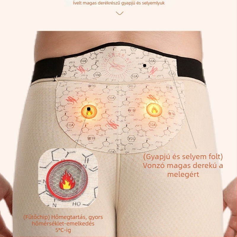Férfiak magas derekú thermál nadrág fleece béléses, légáteresztő, testformázó, melegen tart; 100% akril szálak; egy réteg; extra vastag anyag