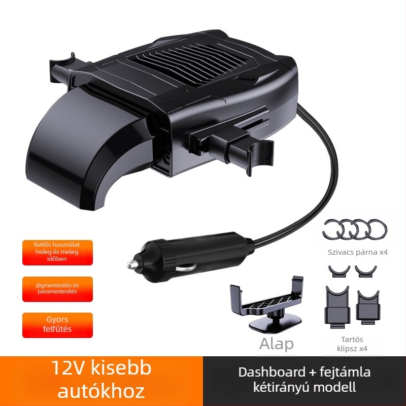 R803 12V autóhőfűtő demisztáló funkcióval, ABS ház, motor