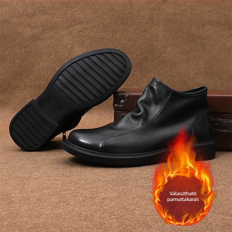 Martin csizmák, felsőrésze marhából készült bőrből, kerek orr, kúpos sarok, középmagasság