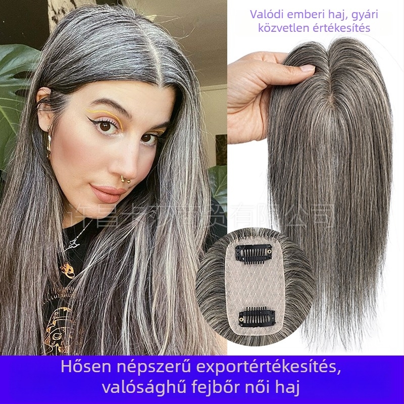 Valódi emberi hajból készült hajrész – egyenes stílus, mechanizmus, nem festhető, minden bőrtónushoz illeszkedik, modell 509
