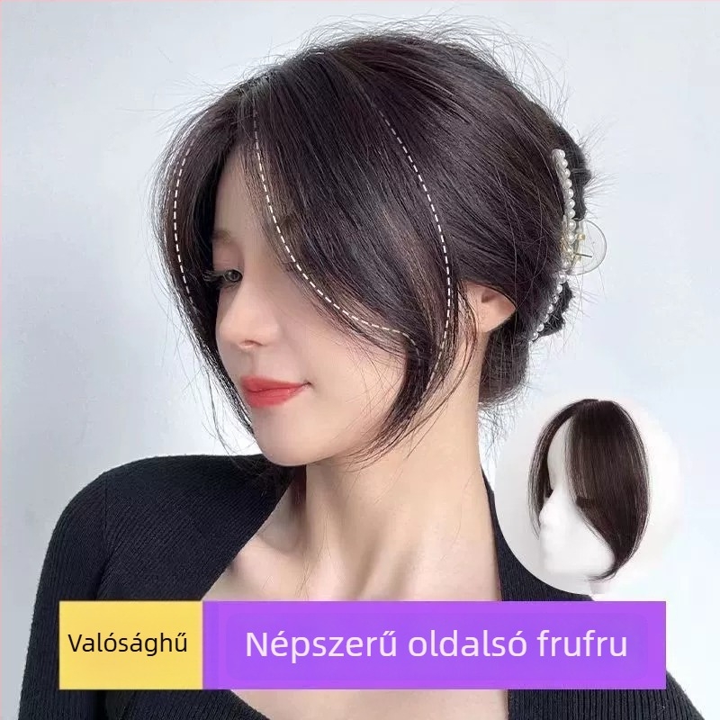 Nyolc karakteres frufru paróka, középső rész, hajszálak magas hőmérsékletű drótból, mechanikus gyártás, nem festhető és nem göndöríthető