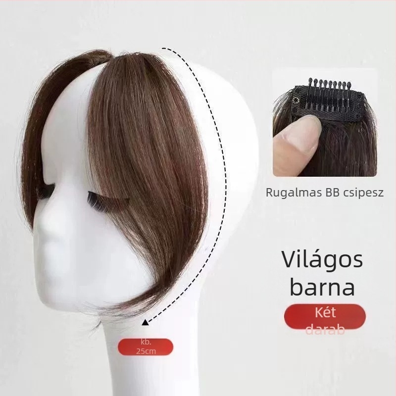 Nyolc karakteres frufru paróka, középső rész, hajszálak magas hőmérsékletű drótból, mechanikus gyártás, nem festhető és nem göndöríthető