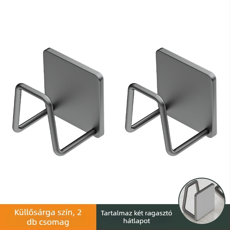 Rozsdamentes acélból készült falra szerelhető fürdőszobai akasztós polc a mosdó alatt, kefés felülettel, 1 polc, teherbírás 1 kg