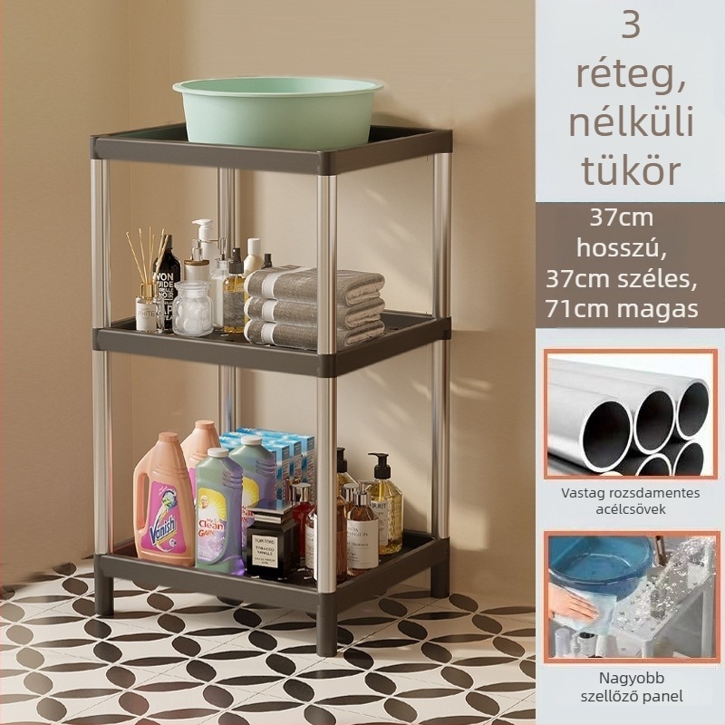 3-szintes műanyag mosdóállvány modern minimál stílusban