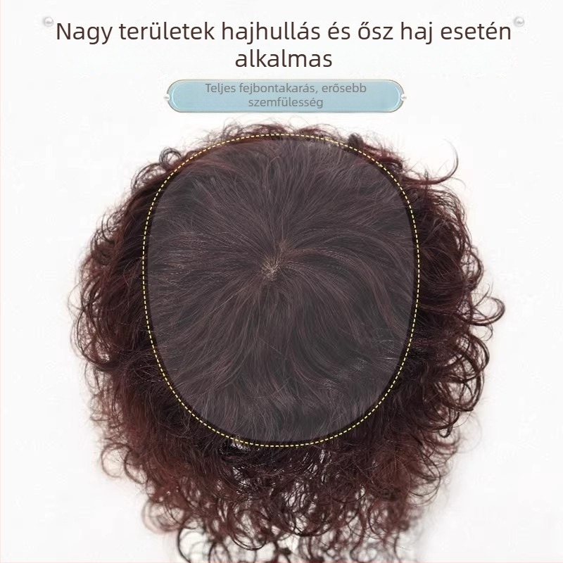 Hajtopper ritkuló hajhoz, előre csipkével, göndör textúra, magas hőálló selyem anyag, nem festhető
