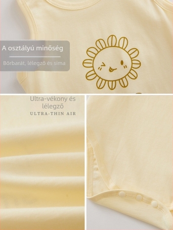 Pamutból készült ujjatlan babaromper nyárra