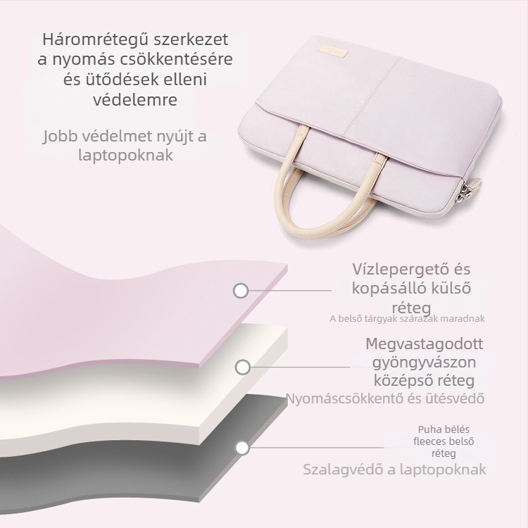 apirily Uniszex üzleti laptop táska – könnyű, vízálló, Oxford anyag, Nylon bélés, egyszínű minta