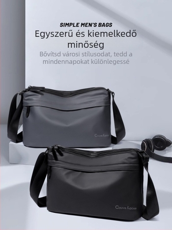 Couve Kaose férfi válltáska, Oxford anyag, nylon bélés, 10 hüvelykes laptophoz illeszkedik, üzleti út céljára