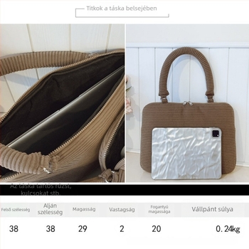 Linluo 14 hüvelykes Corduroy laptop táska - lélegző, városi elegáns válltáska nőknek