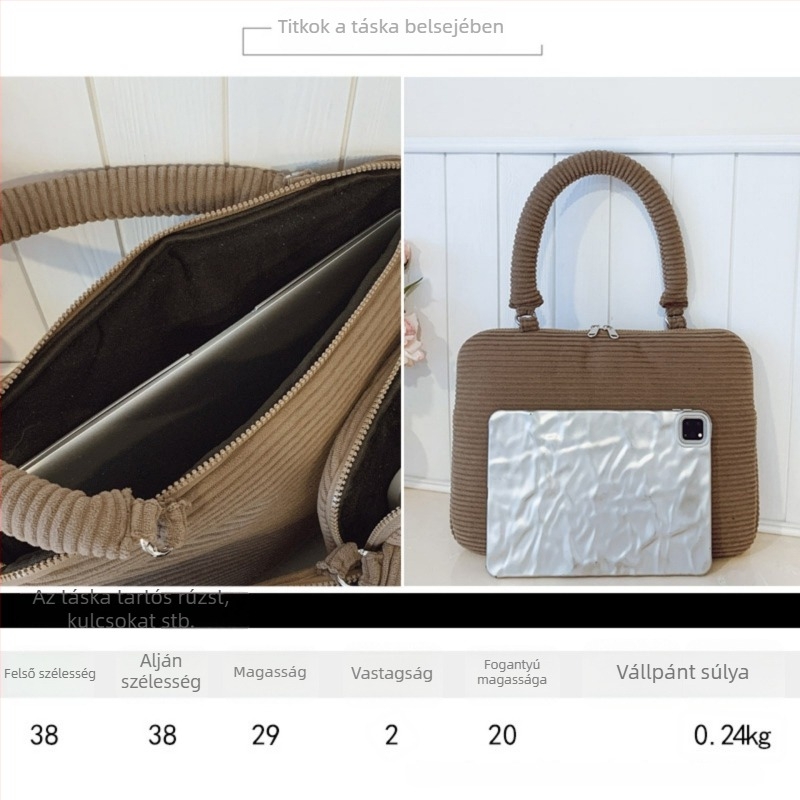 Linluo 14 hüvelykes Corduroy laptop táska - lélegző, városi elegáns válltáska nőknek