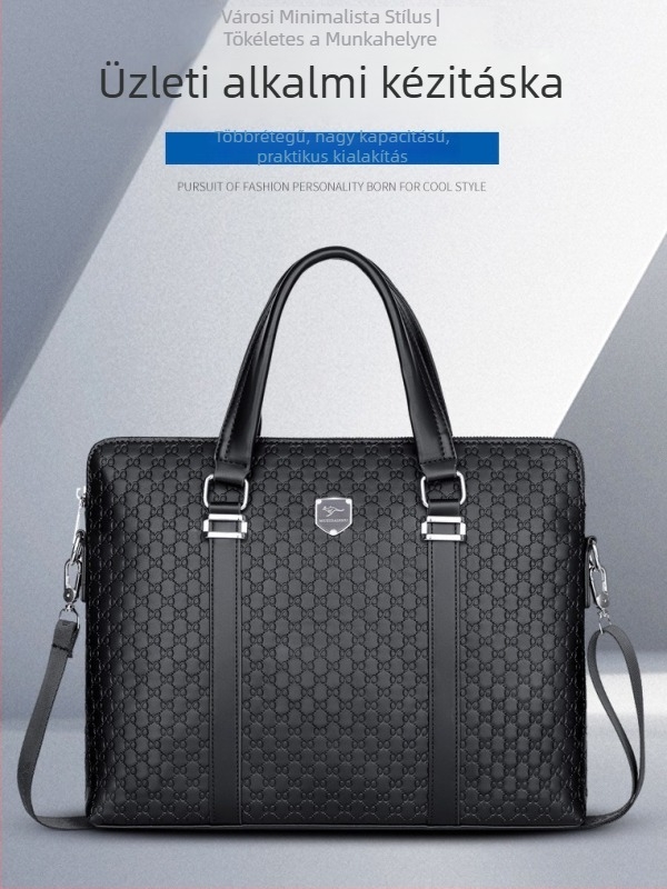 Új, nagy kapacitású férfi táska üzleti célokra — elegáns mindennapi táska, irattáska és keresztpántos táska
