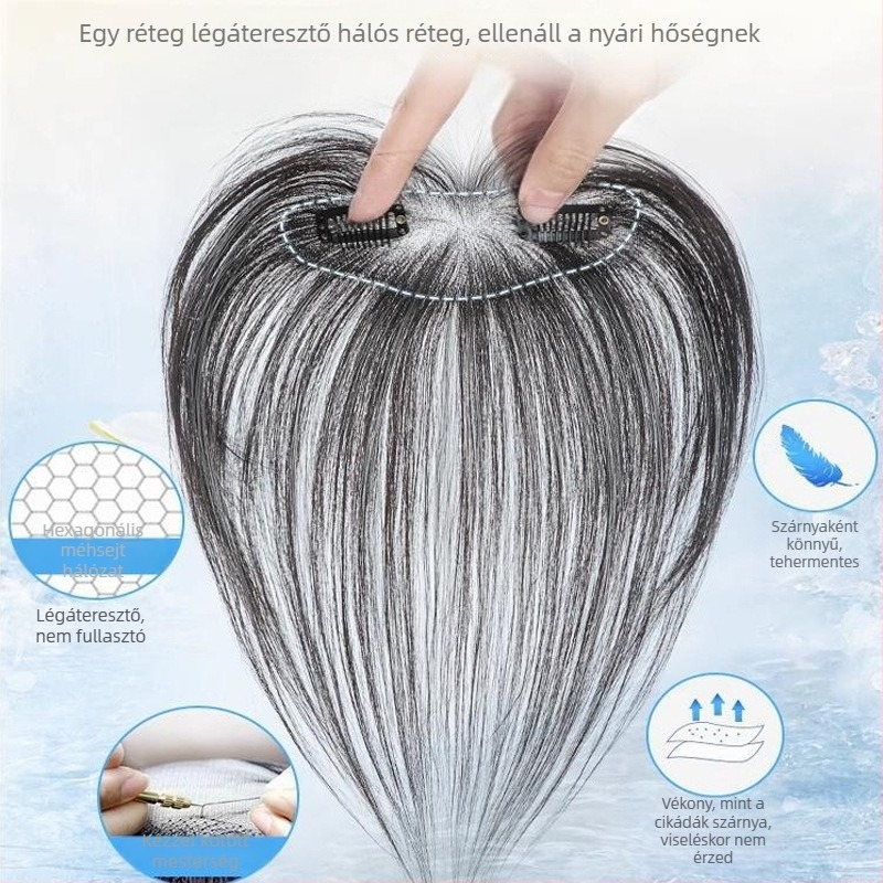 Lanugo frufros paróka nőknek, kézzel készült, magas hőmérsékletű szálak, nem festhető vagy dauerolható
