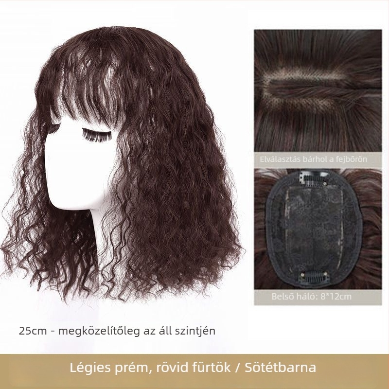 Paróka darab, volumennel, hőálló szálak, mechanizmusos feldolgozás, modell: Corn perm replacement block, súly: 60–75 g