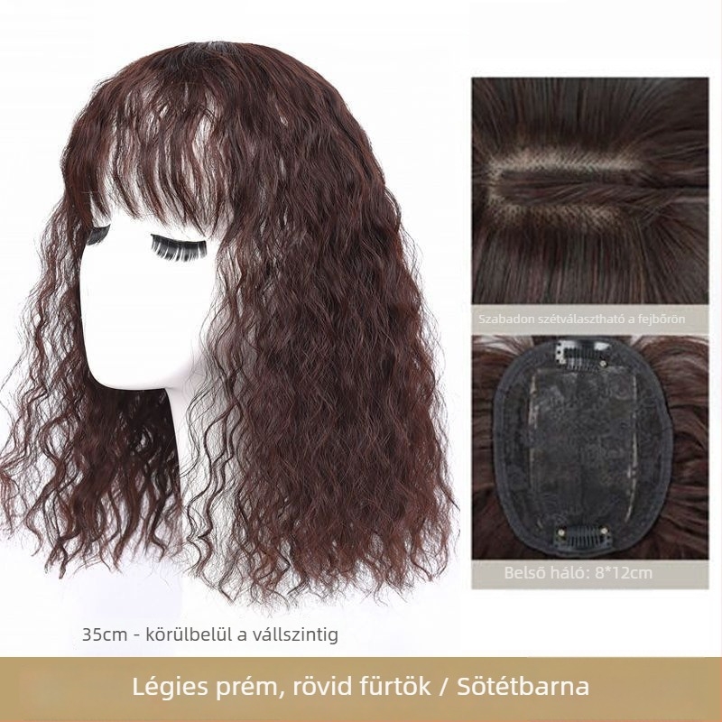 Paróka darab, volumennel, hőálló szálak, mechanizmusos feldolgozás, modell: Corn perm replacement block, súly: 60–75 g