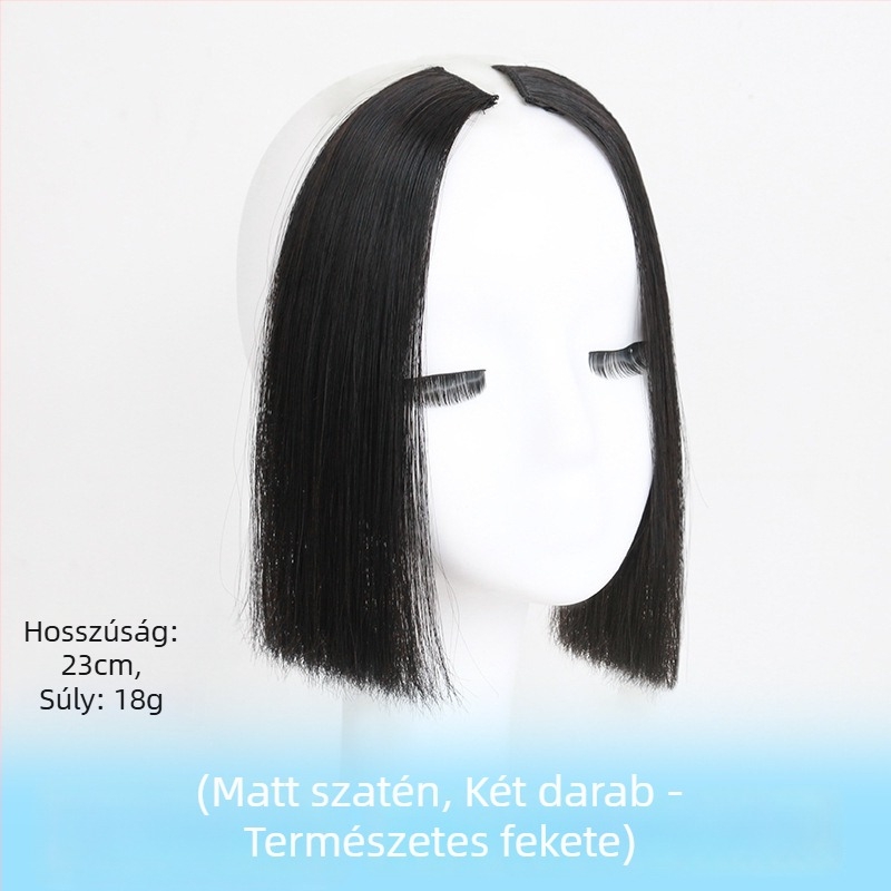 Princess-cut paróka bangs-szal, természetes hajvonal, középső rész, hajvonal módosítása, hőálló rost