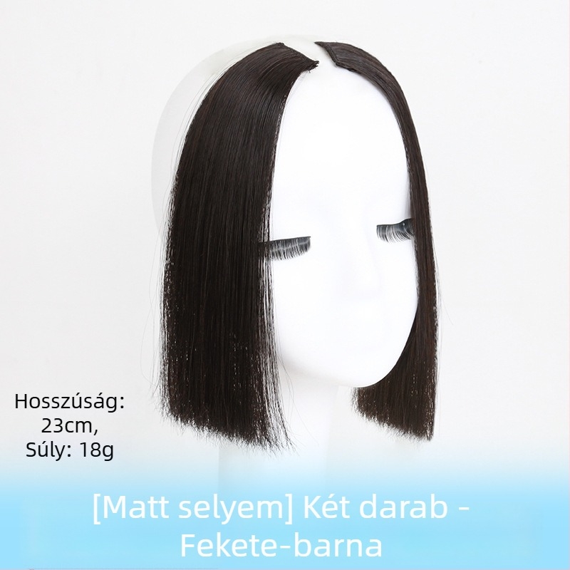 Princess-cut paróka bangs-szal, természetes hajvonal, középső rész, hajvonal módosítása, hőálló rost