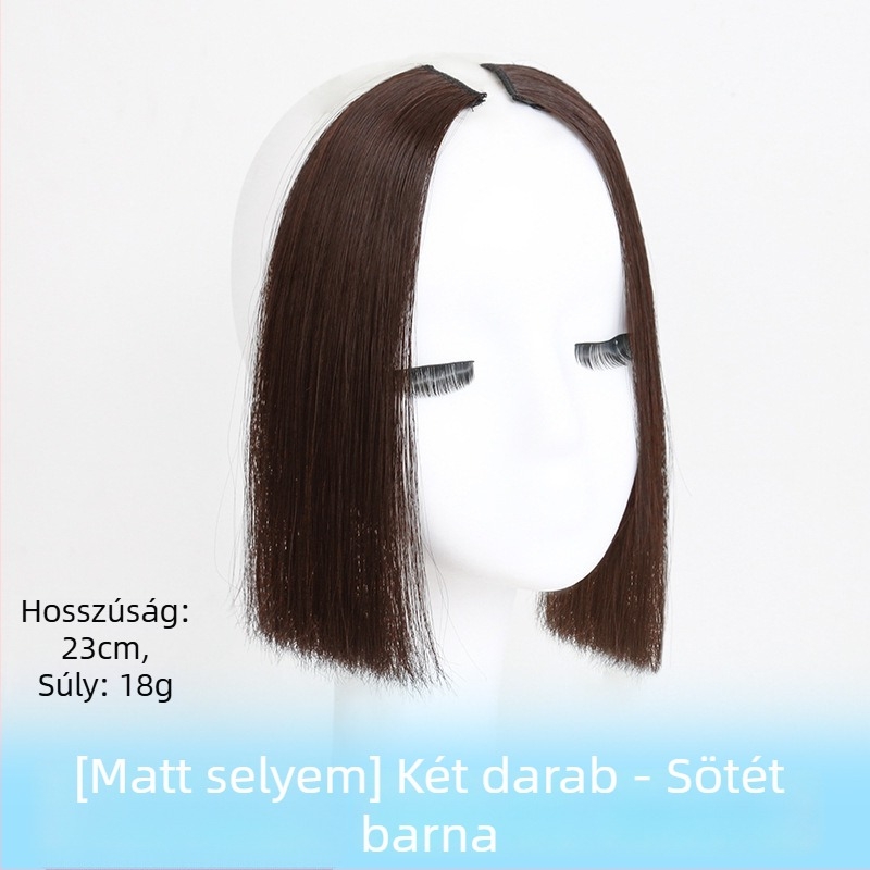 Princess-cut paróka bangs-szal, természetes hajvonal, középső rész, hajvonal módosítása, hőálló rost