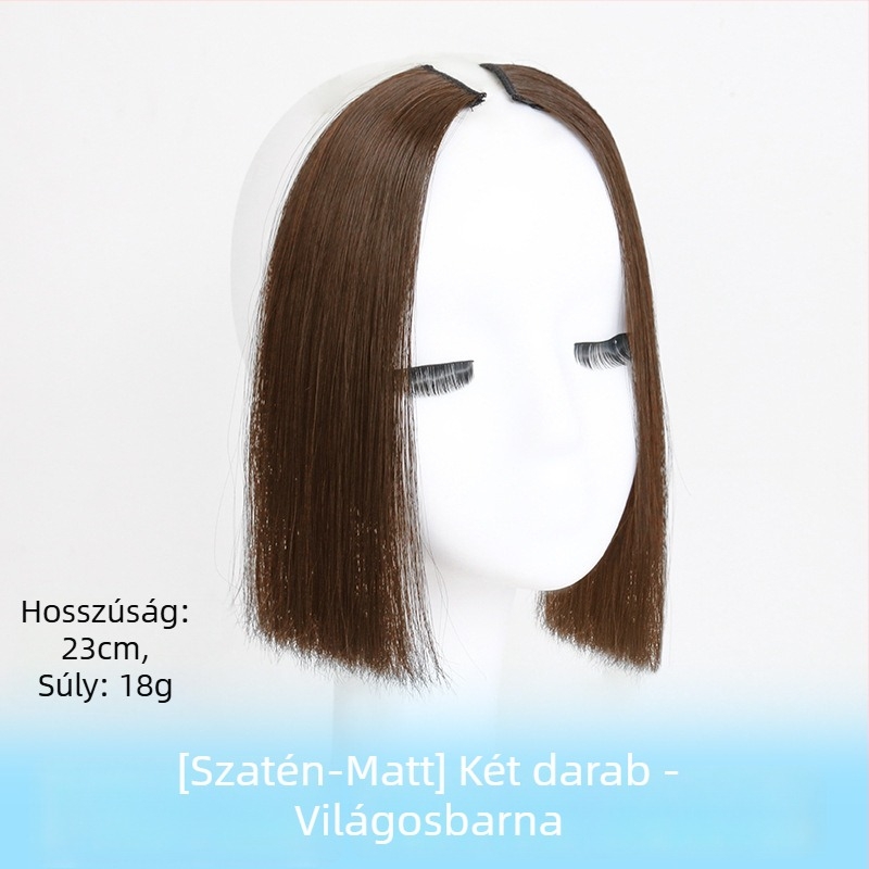 Princess-cut paróka bangs-szal, természetes hajvonal, középső rész, hajvonal módosítása, hőálló rost