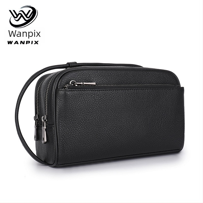 Férfi clutch bőrrel, felső réteg tehén bőréből, Street Trend stílus, bélés poliészter-pamut, üzleti utazásokhoz