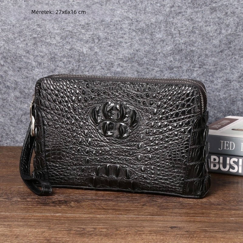 Férfi clutch táska silikonból, városi egyszerű stílus, állatmintás, dupla cipzár