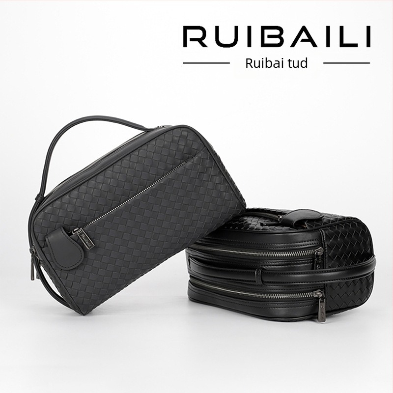 Férfi clutch - Ultrafilm bőr, szövés, könnyű kialakítás, velúr bélés, márka Rubaijuan