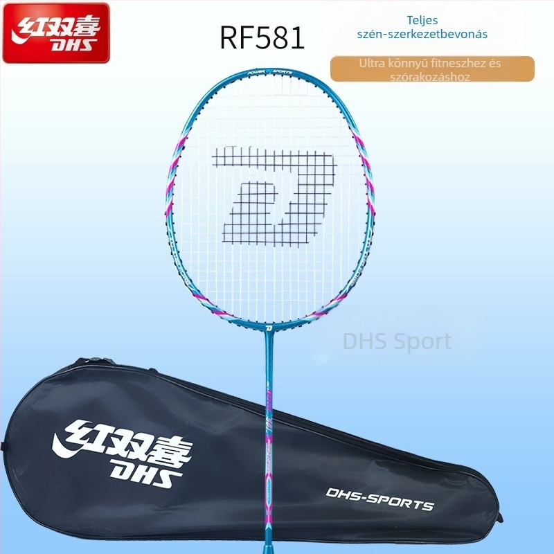 Badminton ütő, teljes karbonból készült, ultrakönnyű, tömege 95–100 g, vastagsága nyele G3, ütő típusa: egyenes, gyermekek számára alkalmas