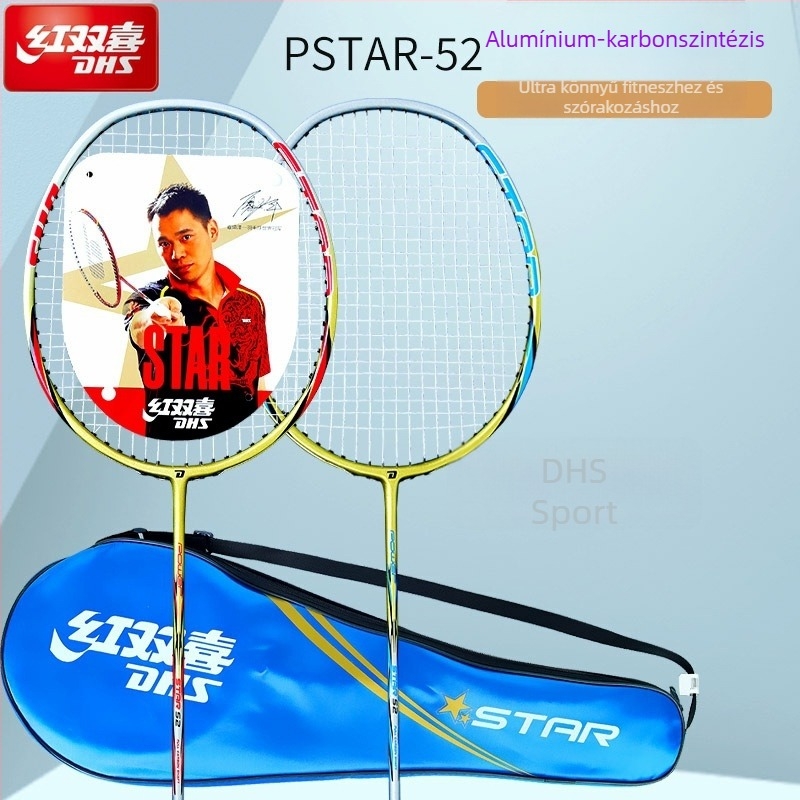 Badminton ütő, teljes karbonból készült, ultrakönnyű, tömege 95–100 g, vastagsága nyele G3, ütő típusa: egyenes, gyermekek számára alkalmas