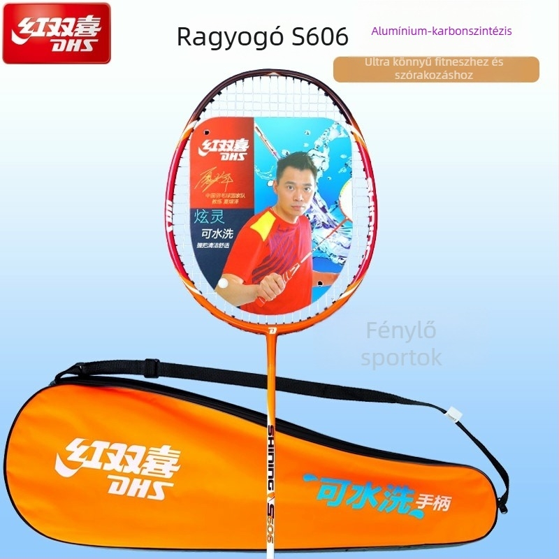 Badminton ütő, teljes karbonból készült, ultrakönnyű, tömege 95–100 g, vastagsága nyele G3, ütő típusa: egyenes, gyermekek számára alkalmas