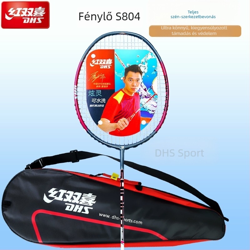 Badminton ütő, teljes karbonból készült, ultrakönnyű, tömege 95–100 g, vastagsága nyele G3, ütő típusa: egyenes, gyermekek számára alkalmas