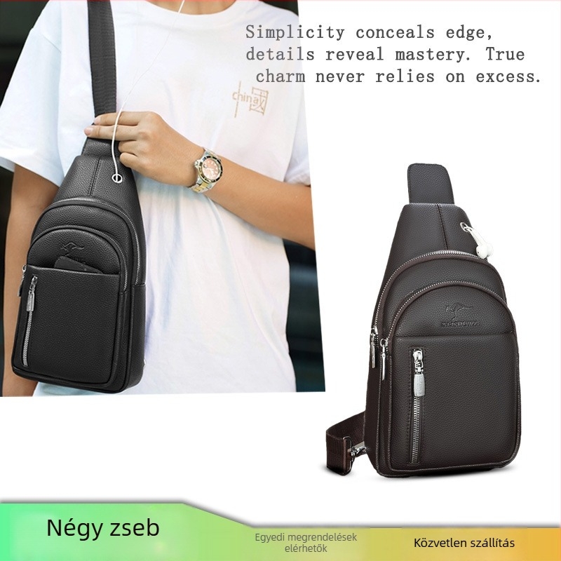 Férfi PU bőr crossbody táska több zsebbel - kopásálló, vízálló, lélegző, ultrakönnyű, nagy kapacitású mindennapi használatra