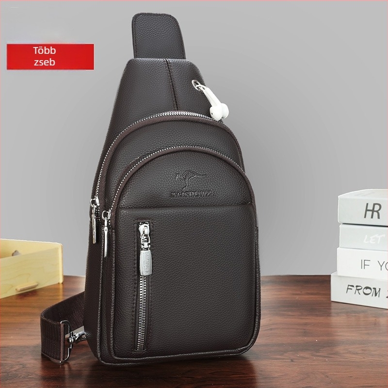 Férfi PU bőr crossbody táska több zsebbel - kopásálló, vízálló, lélegző, ultrakönnyű, nagy kapacitású mindennapi használatra