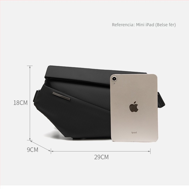 Férfi mellkasi táska keresztpánttal - nejlon, kopásálló, 10 hüvelykes laptop befogadó, utcai stílus, téli szezon 2022