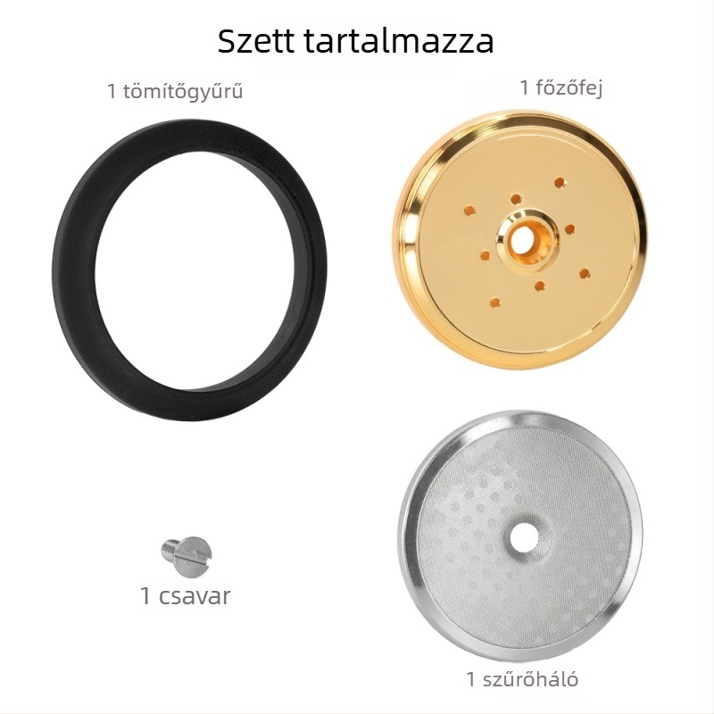 Kávéfőző fej vízellátó elosztóval, vízelosztó háló és tömítés, rozsdamentes acél és szilikon anyagból, Nuova Appia kompatibilis