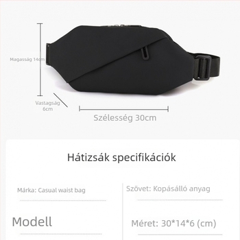 Férfi mellkas táska, városi egyszerűség, anyag: fólia, lélegző bélés poliészter, termékkód 7110