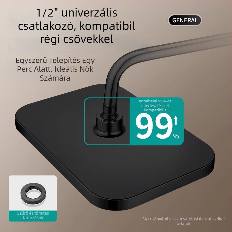 Felső sugárzású zuhanyfej készlet – ABS, eső funkció, csavaros szerelés, négyszögletes modell