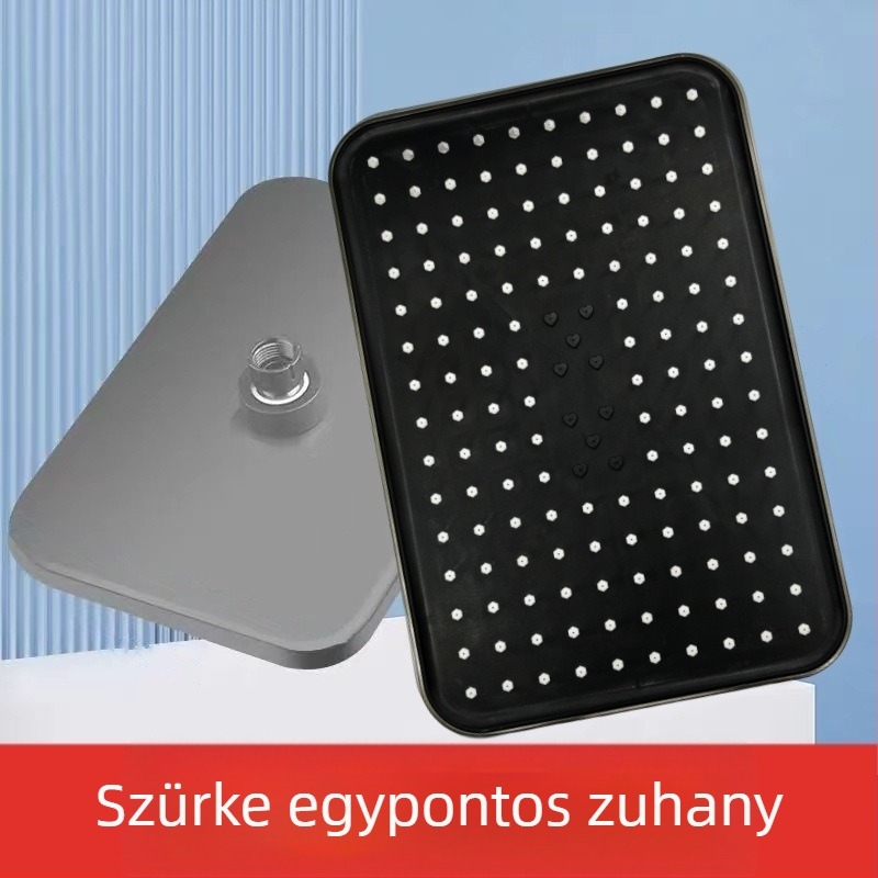 Felső sugárzású zuhanyfej készlet – ABS, eső funkció, csavaros szerelés, négyszögletes modell