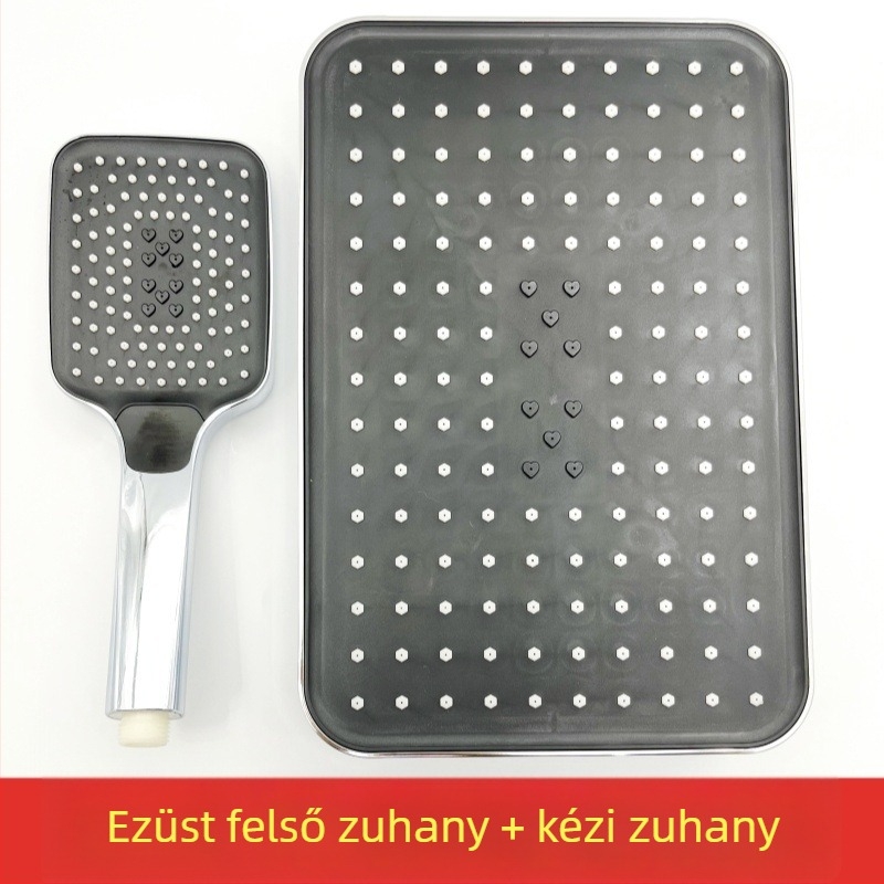 Felső sugárzású zuhanyfej készlet – ABS, eső funkció, csavaros szerelés, négyszögletes modell