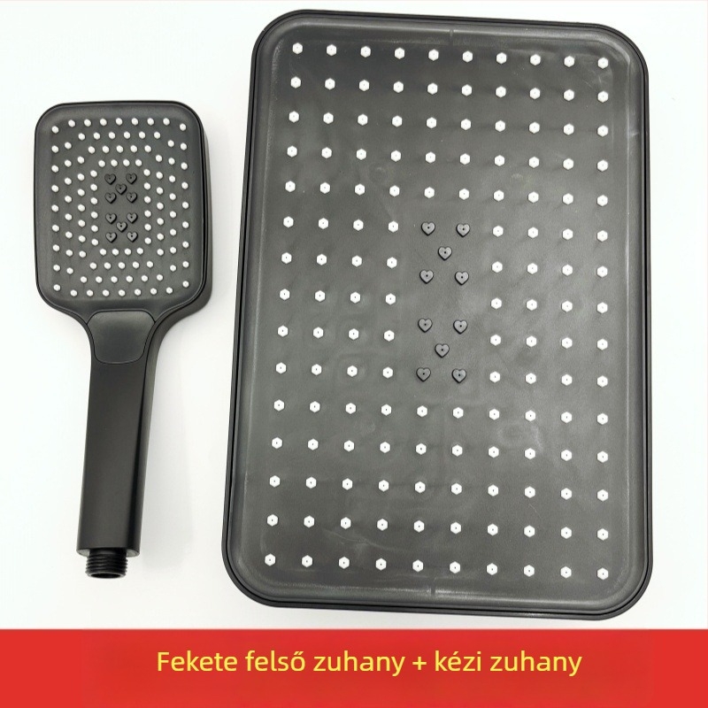 Felső sugárzású zuhanyfej készlet – ABS, eső funkció, csavaros szerelés, négyszögletes modell