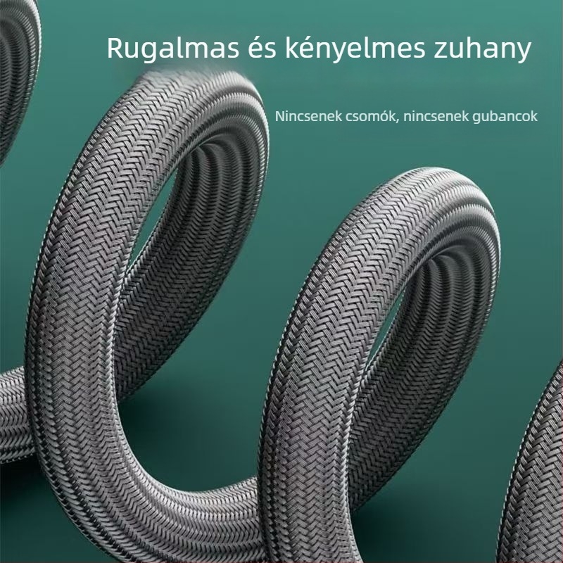 Nylon fonott zuhanycső, forgatható szerelés, modell 000, esőzuhany funkcióval, modern minimalista stílus