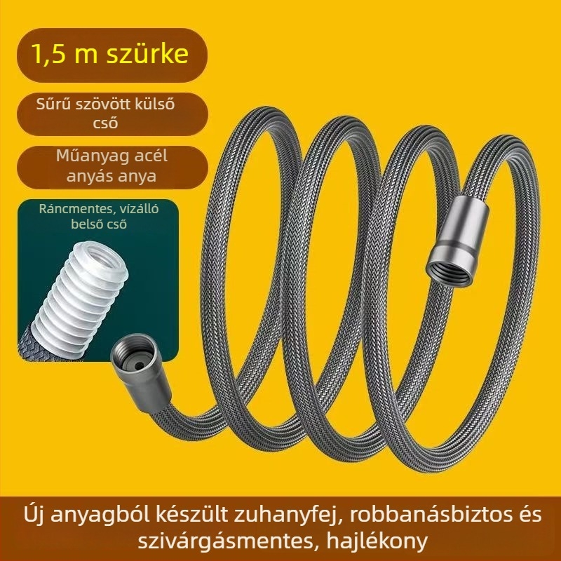 Nylon fonott zuhanycső, forgatható szerelés, modell 000, esőzuhany funkcióval, modern minimalista stílus