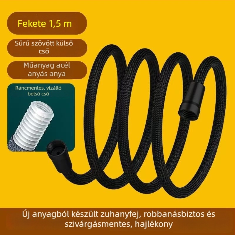 Nylon fonott zuhanycső, forgatható szerelés, modell 000, esőzuhany funkcióval, modern minimalista stílus