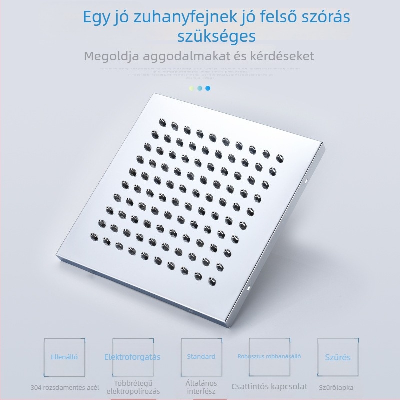 Zuhanyfej készlet réz-rozsdamentes acélból, felső permet, eső funkció, kézi forgatás, modell 016